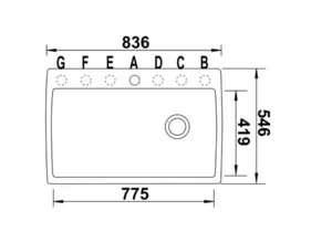 כיור מטבח בלנקו DIAMOND MAXI דיאמונד מקסי 54.6X83.6X24 ס"מ BLANCO מקורי באחריות ניגא!!! יבוא רשמי! BLANCO בלנקו