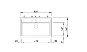 כיור מטבח בלנקו 8 DELAGO דלאגו 8 50X80.5X20 ס"מ BLANCO מקורי באחריות ניגא!!! יבוא רשמי! BLANCO בלנקו