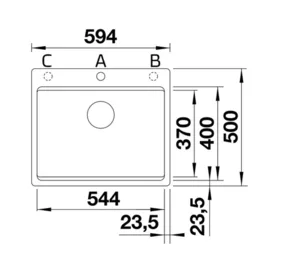 כיור מטבח בלנקו ETAGON 6 אטגון 6 50X59.4X22 ס"מ BLANCO מקורי באחריות ניגא!!! יבוא רשמי! BLANCO בלנקו