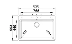 כיור מטבח 55.3X82.8X24 ס"מ בלנקו LIVEN 85 ליבן BLANCO מקורי באחריות ניגא!!! יבוא רשמי! BLANCO בלנקו