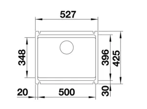 כיור מטבח 42.5X52.7X19 ס"מ בלנקו אטגון 500 ETAGON מקורי באחריות ניגא !!! יבוא רשמי! BLANCO בלנקו