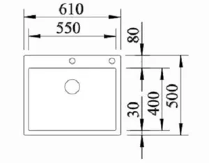כיור מטבח נירוסטה בלנקו CLARON 550 IF/A קלרון 50X61X19 ס"מ BLANCO BLANCO בלנקו