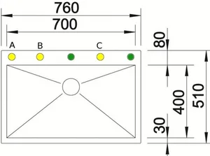 כיור מטבח בלנקו זירוקס 700IF/A נירוסטה 51X76X18.5 ס"מ BLANCO מקורי באחריות ניגא!!! יבוא רשמי! BLANCO בלנקו