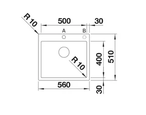 כיור מטבח בלנקו CLARON קלארון 550IF/A נירוסטה 51X56X19 ס"מ BLANCO מקורי באחריות ניגא!!! יבוא רשמי! BLANCO בלנקו