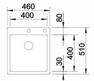 כיור מטבח בלנקו קלארון 400IF/A נירוסטה 51X46X19 ס"מ BLANCO מקורי באחריות ניגא!!! יבוא רשמי! BLANCO בלנקו