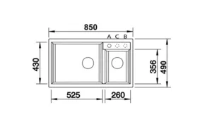 כיור מטבח בלנקו 9 METRA מטרה 9 49X85X19 ס"מ BLANCO מקורי באחריות ניגא!!! יבוא רשמי! BLANCO בלנקו