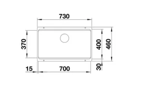 כיור מטבח 46X73X22 ס"מ בלנקו ETAGON 700U אטגון BLANCO מקורי באחריות ניגא!!! יבוא רשמי! BLANCO בלנקו