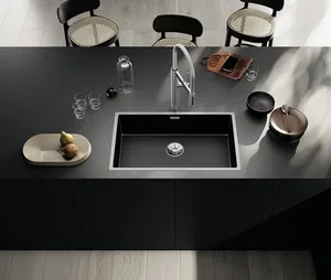 כיור מטבח בלנקו CLARON קלארון דארק סטיל 700IF נירוסטה מושחרת 44X74X19 ס"מ BLANCO מקורי באחריות ניגא!!! יבוא רשמי! BLANCO בלנקו