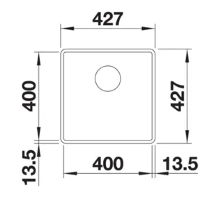 כיור מטבח 42.7X42.7X19 ס"מ בלנקו SUBLINE 400 סאבליין BLANCO BLANCO בלנקו