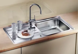 כיור מטבח בלנקו MEDIAN 6S XL IF מדיאן נירוסטה 50X100X18.5 ס"מ BLANCO מקורי באחריות ניגא!!! יבוא רשמי! BLANCO בלנקו