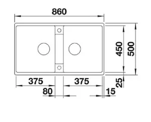 כיור מטבח בלנקו ZIA 9 זיה 9 50X86X22 ס"מ BLANCO BLANCO בלנקו