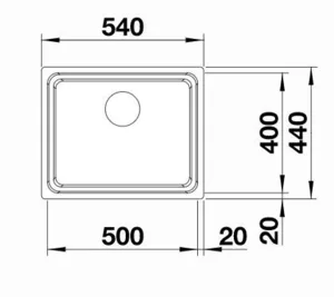 כיור מטבח בלנקו ETAGON אטגון 500IF נירוסטה 44X54X19 ס"מ BLANCO מקורי באחריות ניגא!!! יבוא רשמי! BLANCO בלנקו