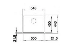 כיור מטבח בלנקו SUBLINE 500 IF סאבליין 44.3X54.3X19 ס"מ BLANCO BLANCO בלנקו