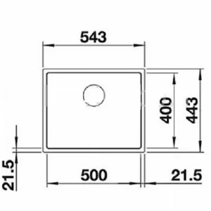 כיור מטבח בלנקו סבליין 500iF עם מסגרת נירוסטה 44.3X54.3X19 ס"מ BLANCO מקורי באחריות ניגא!!! יבוא רשמי! BLANCO בלנקו