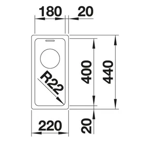 כיור מטבח בלנקו אנדאנו 180IF נירוסטה 44X22X13 ס"מ BLANCO ANDANO 180IF מקורי באחריות ניגא!!! יבוא רשמי! BLANCO בלנקו