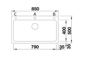 כיור מטבח בלנקו NAYA 9XL נאיה 9 50X85X22 ס"מ BLANCO מקורי באחריות ניגא!!! יבוא רשמי! BLANCO בלנקו