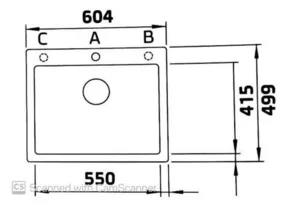 כיור מטבח 50X60.4X22 ס"מ בלנקו 6 BLANCO PLEON פלאון 6 - יבואן רשמי ניגא עם פטנט INFINO החדש של בלנקו BLANCO בלנקו