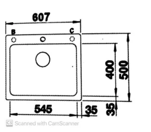 כיור בלנקו NAYA 6 נאיה 50X60.7X19 ס"מ BLANCO BLANCO בלנקו