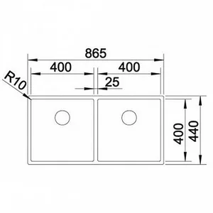 כיור מטבח נירוסטה בלנקו CLARON 400/400 IF קלרון 44X86.5X19 ס"מ BLANCO BLANCO בלנקו
