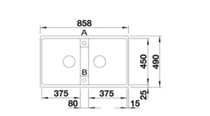 כיור מטבח בלנקו ZIA 9 זיה 9 49X85.8X18 ס"מ BLANCO מקורי באחריות ניגא!!! יבוא רשמי! BLANCO בלנקו