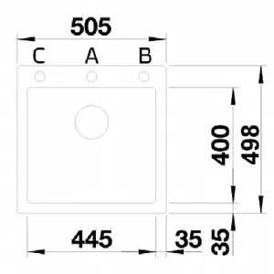 כיור מטבח בלנקו 49.8X50.5 ס"מ 5 BLANCO PLEON פלאון 5 - יבואן רשמי ניגא עם פטנט INFINO החדש של בלנקו BLANCO בלנקו