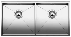 כיור מטבח נירוסטה 44X86.5X17.5 ס"מ בלנקו ZEROX 400/400 IF/N זירוקס BLANCO BLANCO בלנקו