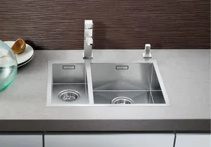 כיור מטבח נירוסטה 44X58.5X17.5 ס"מ בלנקו ZEROX 180/340 IF/N זירוקס BLANCO BLANCO בלנקו