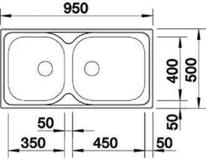 כיור מטבח בלנקו TIPO 9XL טיפו 9 נירוסטה 50X95X17.5 ס"מ BLANCO מקורי באחריות ניגא!!! יבוא רשמי! BLANCO בלנקו