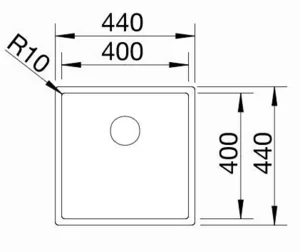 כיור מטבח בלנקו קלארון דורינוקס 400IF נירוסטה 44X44X19 ס"מ BLANCO מקורי באחריות ניגא!!! יבוא רשמי! BLANCO בלנקו