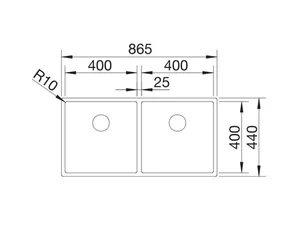 כיור מטבח בלנקו CLARON קלארון 400/400IF נירוסטה 44X86.5X19 ס"מ BLANCO מקורי באחריות ניגא!!! יבוא רשמי! BLANCO בלנקו