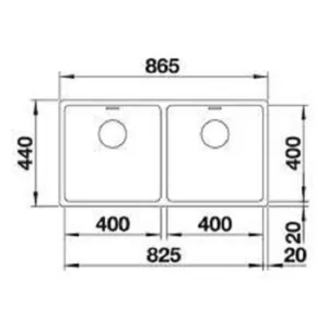 כיור מטבח בלנקו 44X86.5X18.5 ס"מ זירוקס דורינוקס 400/400IF נירוסטה BLANCO מקורי באחריות ניגא!!! יבוא רשמי! BLANCO בלנקו