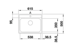 כיור מטבח בלנקו LEMIS למיס 6IF נירוסטה 50X61.5X20.5 ס"מ BLANCO מקורי באחריות ניגא!!! יבוא רשמי! BLANCO בלנקו