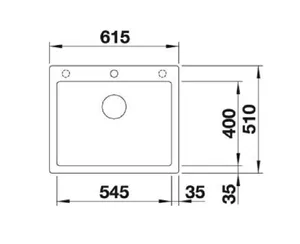כיור מטבח 51X61.5X22 ס"מ בלנקו PLEON 6 פלאון 6 BLANCO BLANCO בלנקו