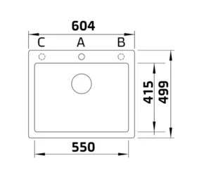 כיור מטבח 50X60.4X22 ס"מ בלנקו PLEON 6 פלאון 6 BLANCO מקורי באחריות ניגא!!! יבוא רשמי! BLANCO בלנקו