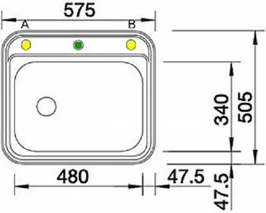 כיור מטבח נירוסטה בלנקו DANA דנה 50.5X57.5X15 ס"מ BLANCO BLANCO בלנקו