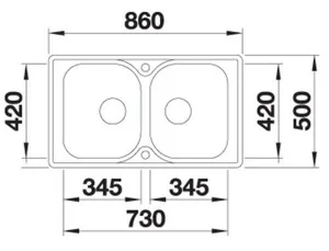כיור מטבח נירוסטה בלנקו LANTOS 8IF לנטוס 50X86X16 ס"מ BLANCO BLANCO בלנקו
