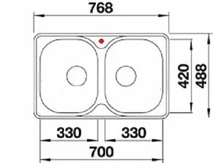 כיור מטבח בלנקו LANTOS 8 COMPACT ACT-IF לנטוס 8 קומפקט נירוסטה 48.8X76.8X16.5 ס"מ BLANCO מקורי באחריות ניגא!!! יבוא רשמי! BLANCO בלנקו
