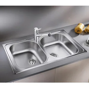 כיור מטבח בלנקו TIPO טיפו 8 נירוסטה 50X86X17 ס"מ BLANCO מקורי באחריות ניגא!!! יבוא רשמי! BLANCO בלנקו