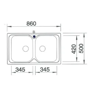 כיור מטבח בלנקו TIPO טיפו 8 נירוסטה 50X86X17 ס"מ BLANCO מקורי באחריות ניגא!!! יבוא רשמי! BLANCO בלנקו