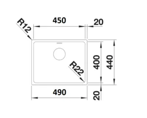 כיור מטבח נירוסטה בלנקו ANDANO 450 IF אנדאנו 44X49X19 ס"מ BLANCO סחר - א