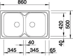 כיור מטבח נירוסטה 50X86X16 ס"מ בלנקו TIPO 8 טיפו BLANCO BLANCO בלנקו