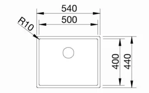 כיור מטבח נירוסטה בלנקו CLARON 500 IF/N קלרון 44X54X19 ס"מ BLANCO BLANCO בלנקו