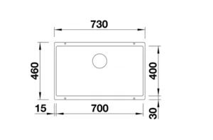 כיור מטבח בלנקו SUBLINE 700U סבליין 700 46X73X20 ס"מ BLANCO מקורי באחריות ניגא!!! יבוא רשמי! BLANCO בלנקו
