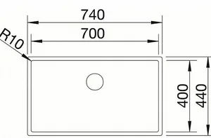 כיור מטבח נירוסטה בלנקו CLARON 700 IF/N קלרון 44X74X19 ס"מ BLANCO BLANCO בלנקו