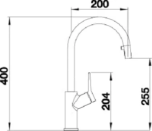 ברז מיקסר נשלף בלנקו BLANCO קארנה CARENA כרום 520767 BLANCO בלנקו
