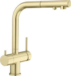 ברז מטבח נשלף חכם כולל מערכת טיהור בלנקו BLANCO פונטאס FONTAS-S זהב סאטן 526694 BLANCO בלנקו