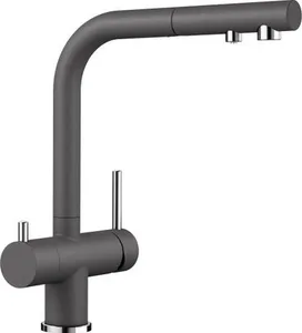 ברז מערכת מים פונטאס FONTAS מהברז הראשי קר בלבד ומטוהר BLANCO בלנקו רוק גריי 525207