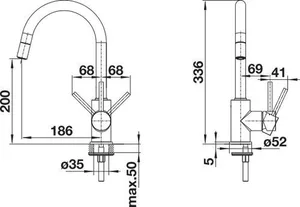 ברז מיקסר נשלף בלנקו BLANCO מידא MIDA אלומטיק 521456 BLANCO בלנקו