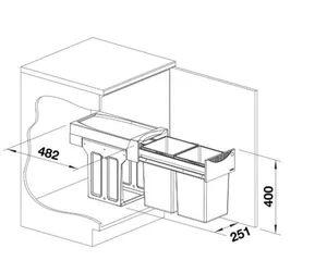 פח מחולק BLANCO בלנקו נשלף מהארון מתחת לכיור מטבח 526376