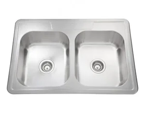 כיור מטבח נירוסטה כפול 56X84X19.5 ס"מ דגם תרשיש TARSHISH שוני SHONY